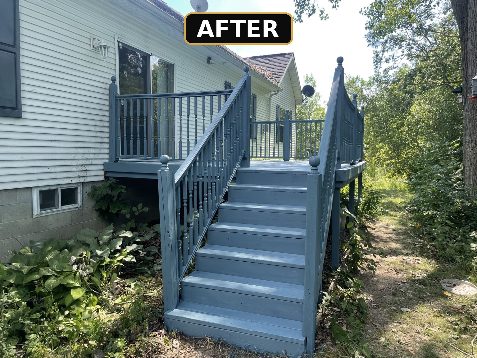 Restored deck with new railings — Precision Pro project