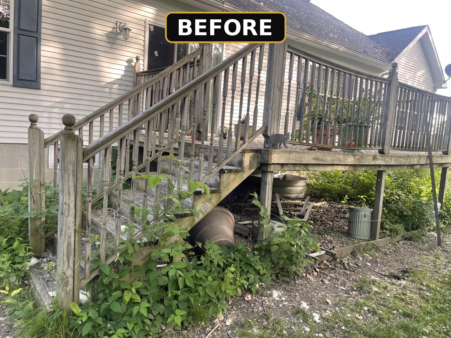 Weathered deck before restoration — Precision Pro project